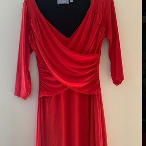 Red Long Sleeved Dress